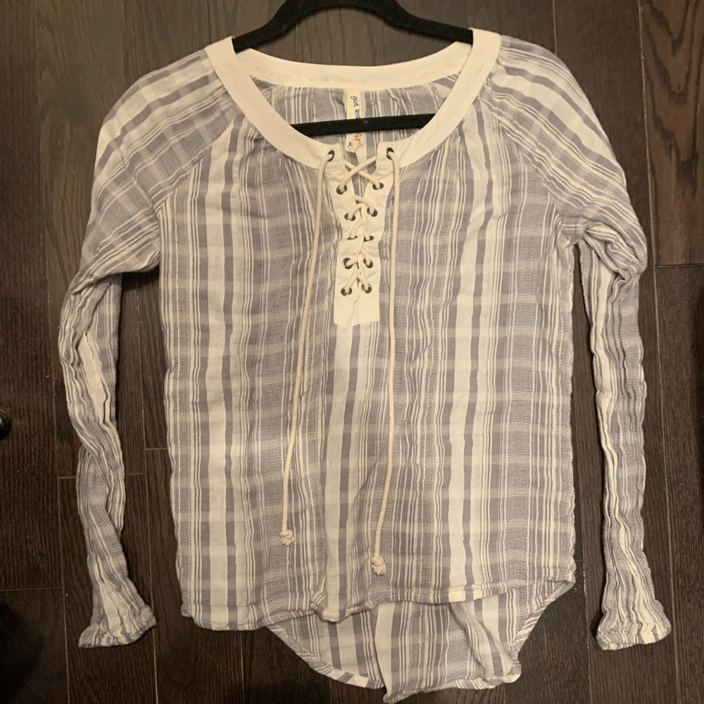 hessian striped blouse